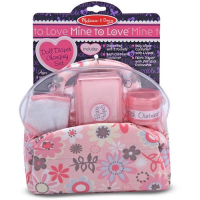 Melissa & Doug Mine to Love Doll Diaper Changing Set with Bag, Wipes, Accessories, 7pc   555347845